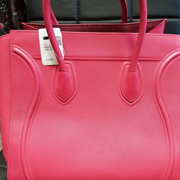CELINE Fuchsia Calfskin Medium Luggage Phantom Bag - Picture 2 of 6